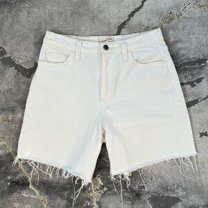 Universal Thread milk white high waisted bermuda frayed denim jean shorts 🥛